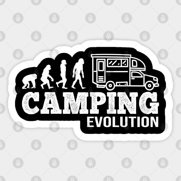 Evolution of Camping I Funny Camper gift Sticker by Shirtbubble